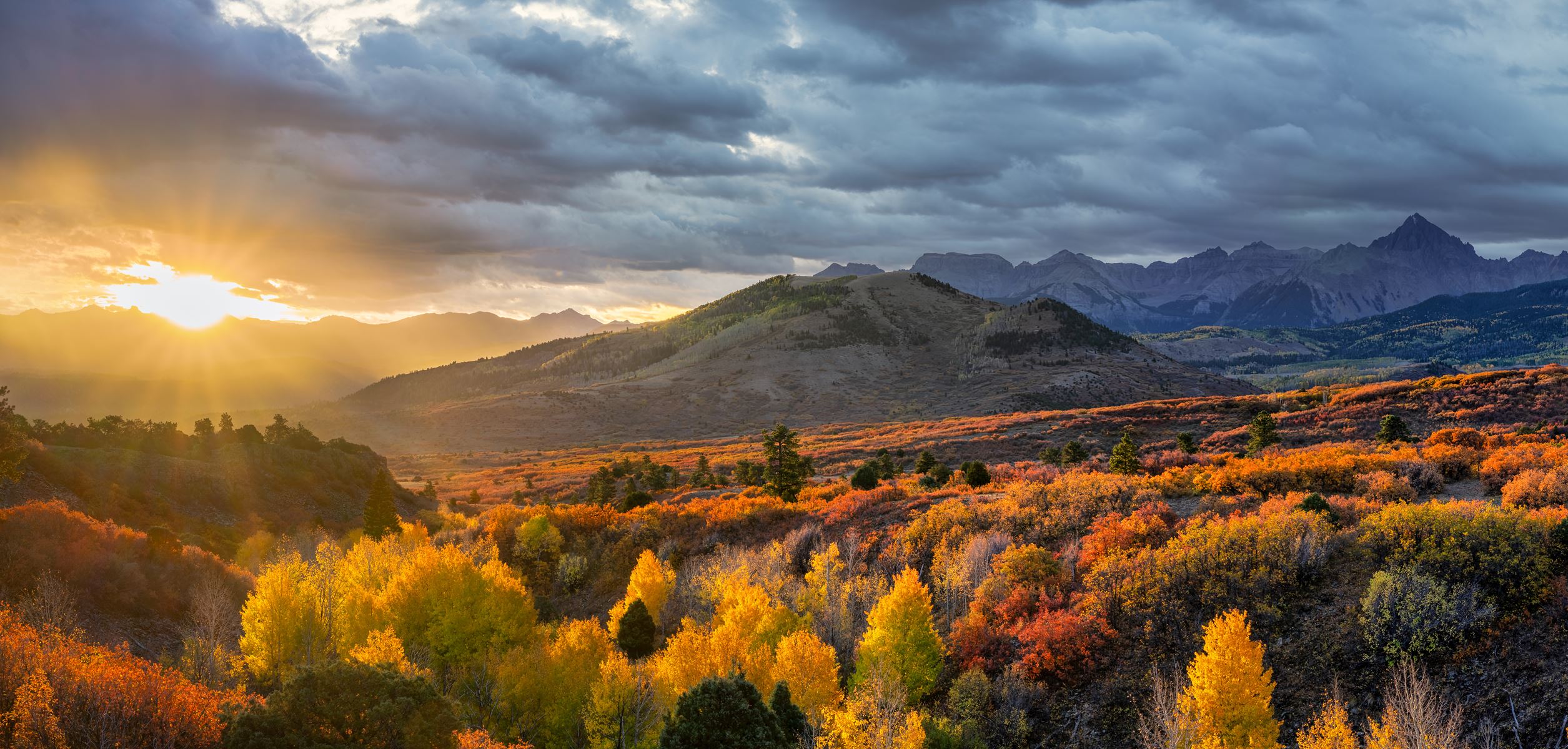 Colorado mountains during sunset